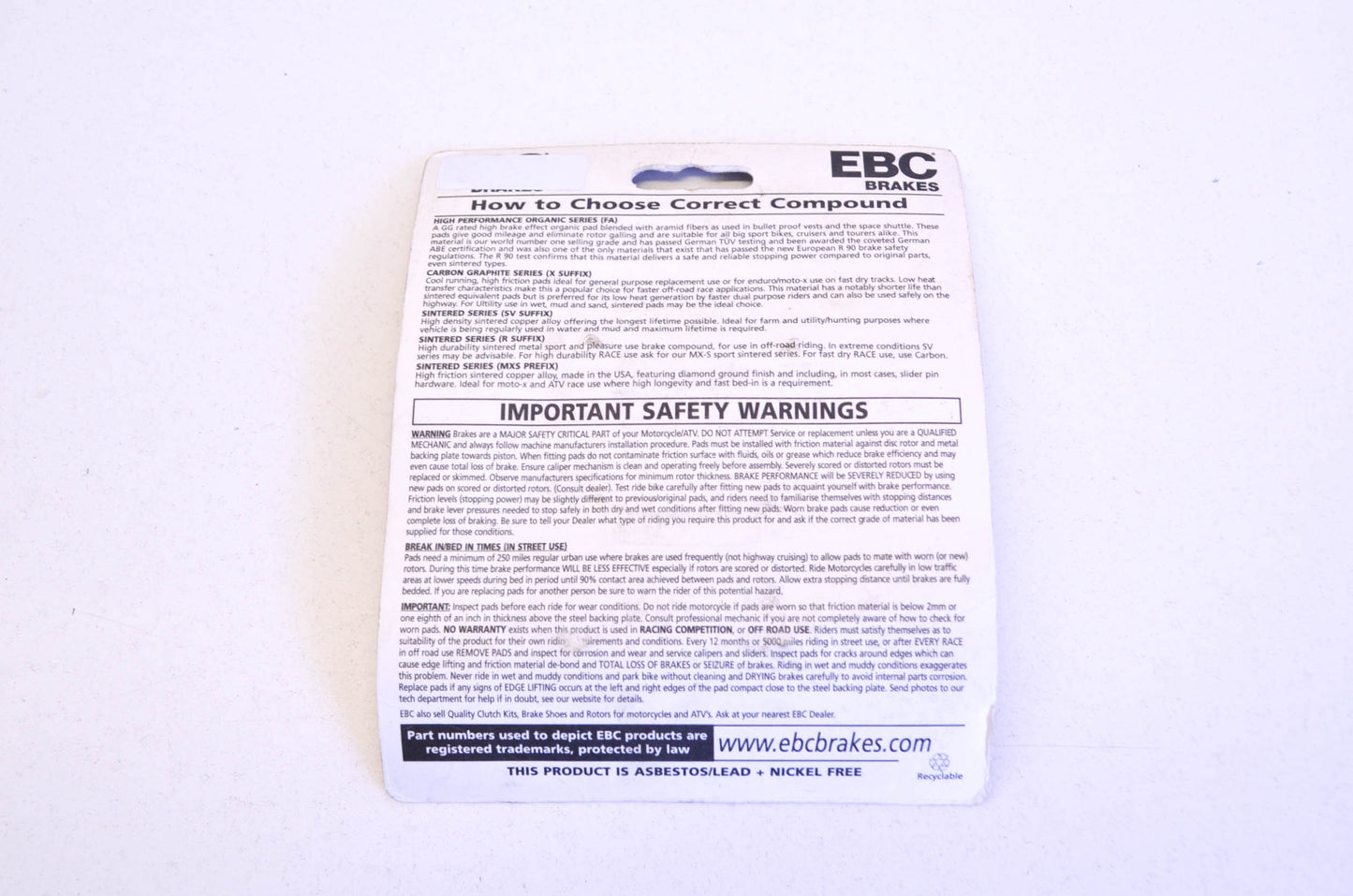 EBC FA232SV Brake Pad Kit NOS
