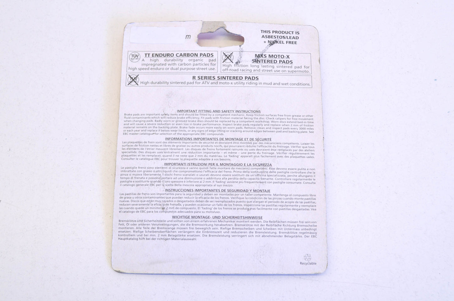 New EBC FA354SV Brake Pad Kit NOS