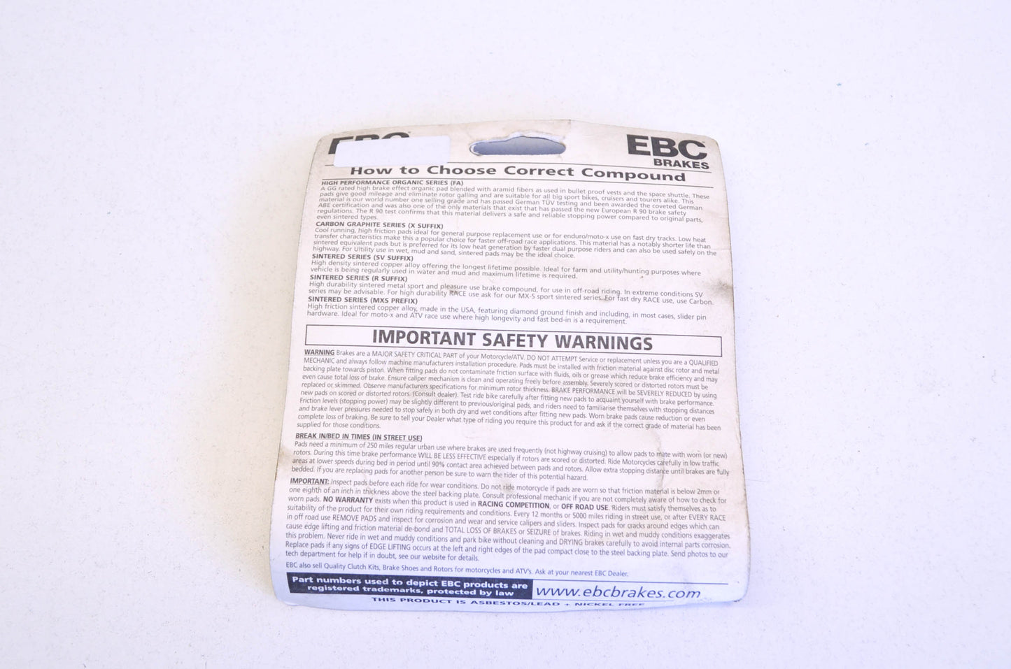 EBC FA21SV Brake Pad Kit NOS
