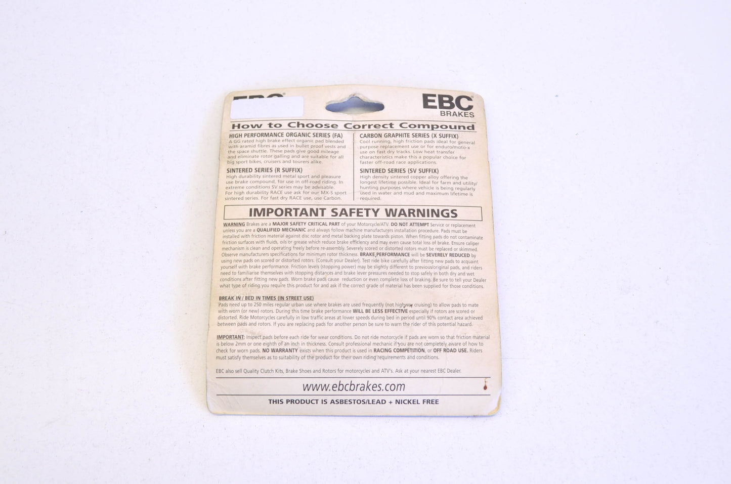 EBC FA367X Brake Pad Kit NOS