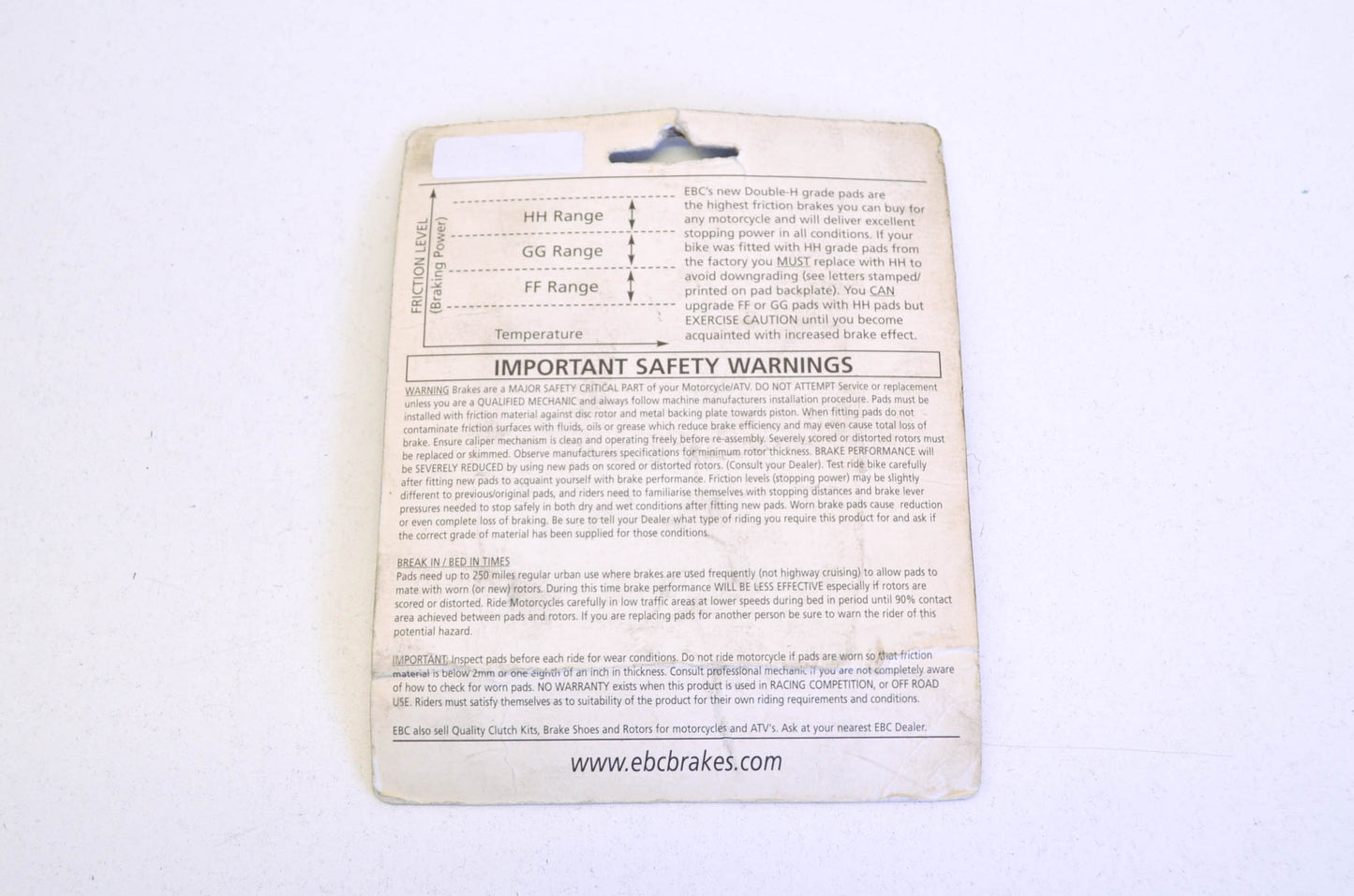 New EBC Brake Pad Kit NOS