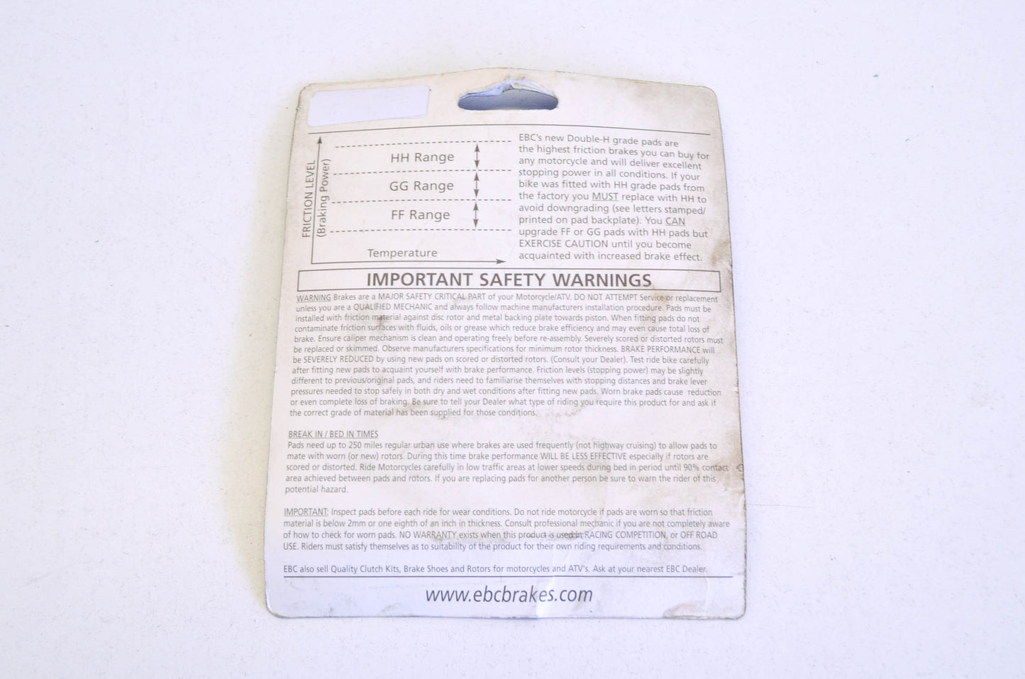 New EBC Brake Pad Kit NOS