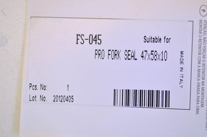 Parts Unlimited FS-045 Front Fork Seal Kit NOS