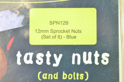 12mm Blue Sprocket Nut Qty 6 NOS