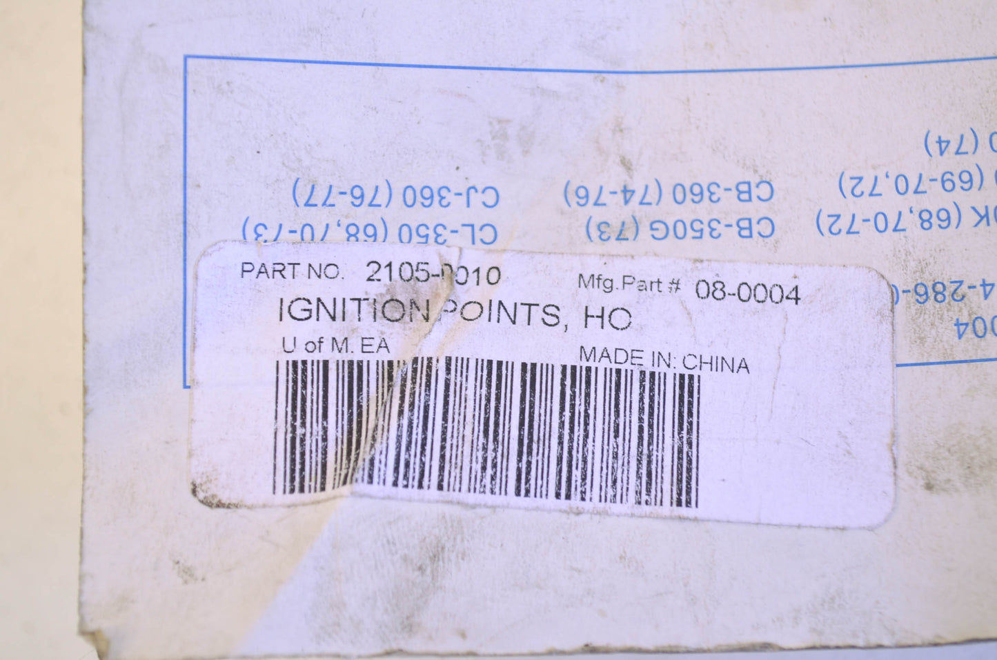 New K&S Honda Ignition Points NOS