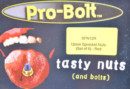 Pro-Bolt SPN12R 12mm Red Sprocket Nut Qty 6 NOS