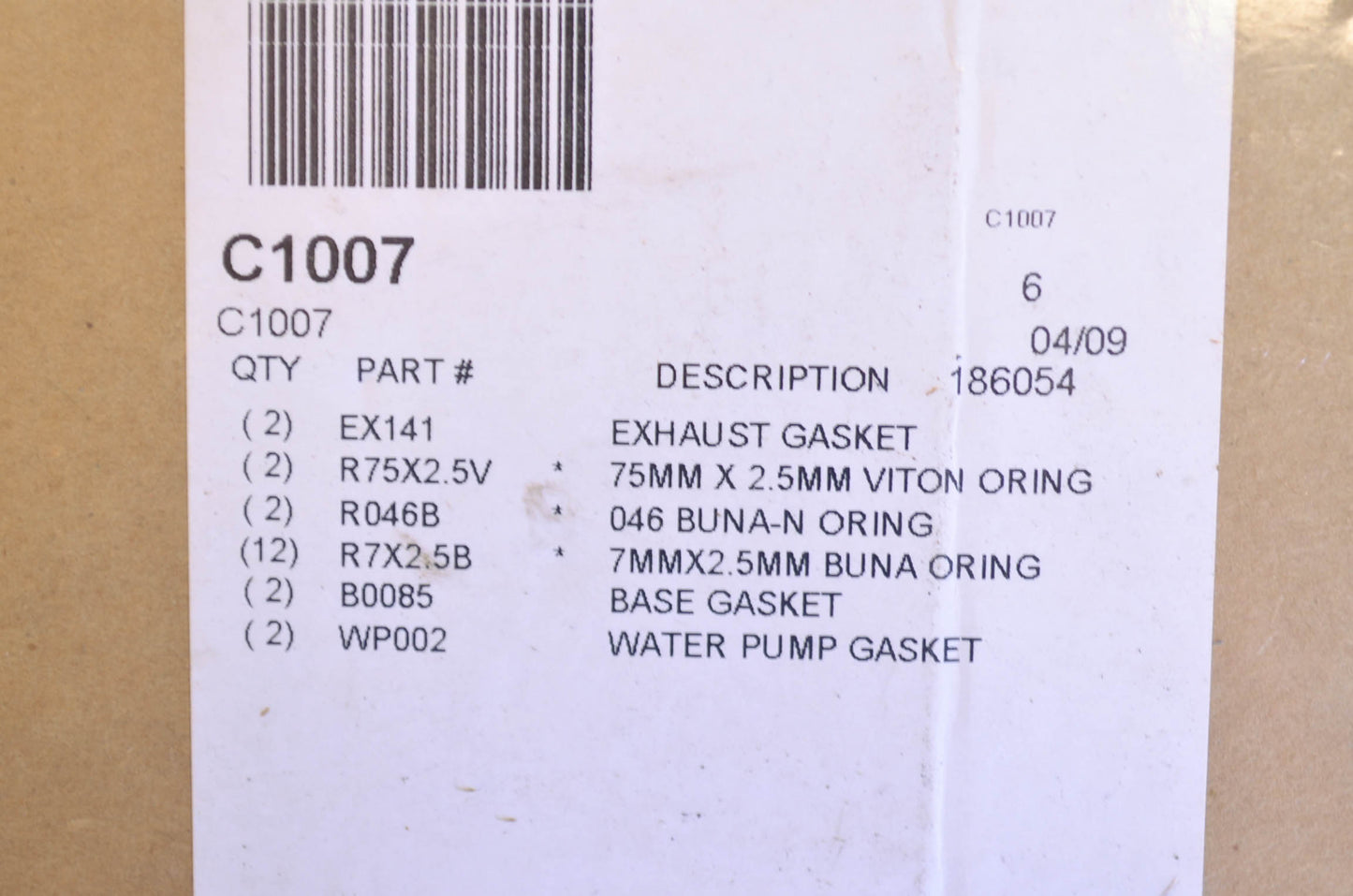 Cometic C1007 Cometic O-Ring Head Top End Gasket Kit NOS
