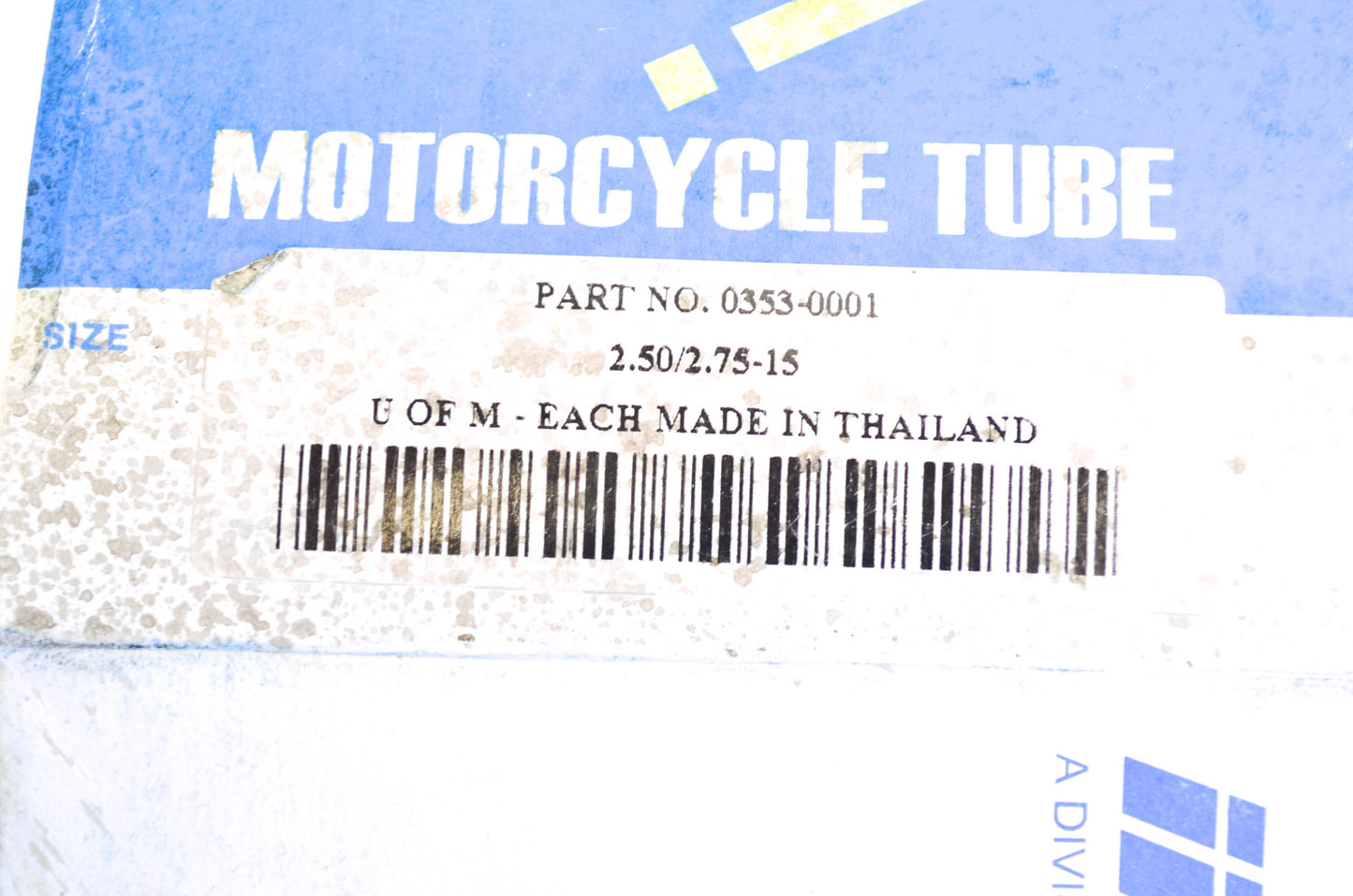 IRC 0353-0001 Motorcycle Tire Tube 2.5/2.75-15 NOS