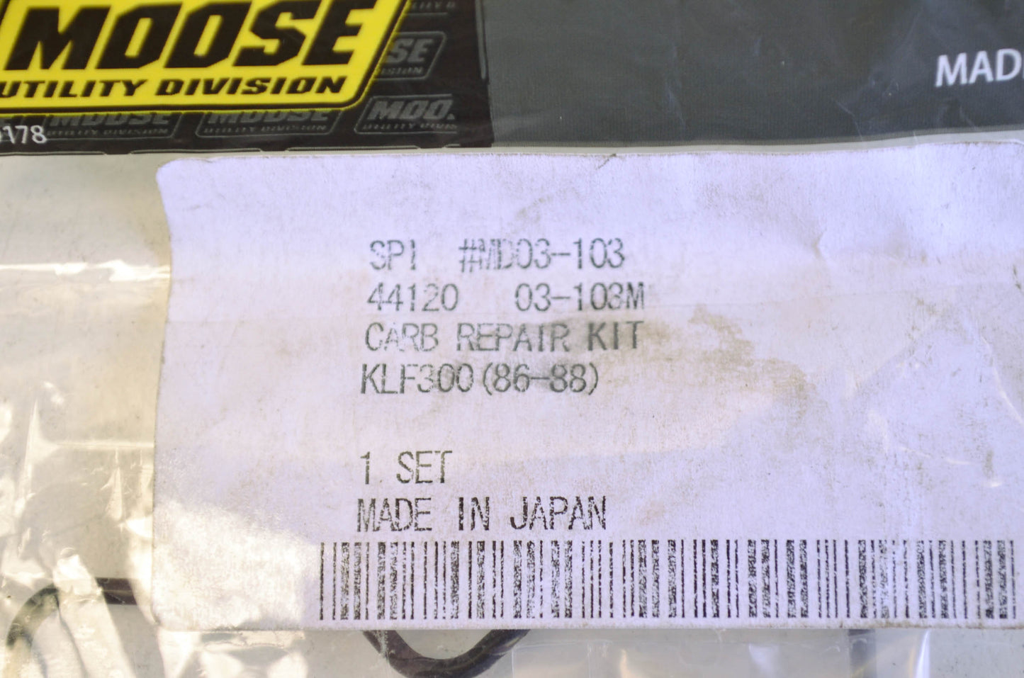 Moose Utility MD03-103 1986-1988 Kawasaki Bayou KLF300 Carburetor Repair Kit NOS