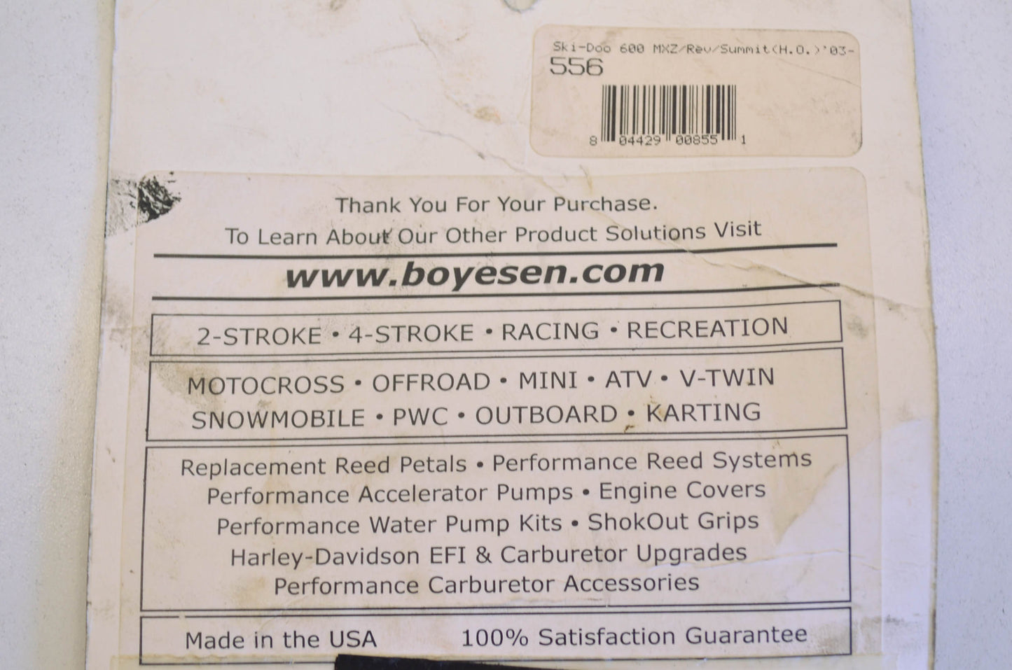 Boyesen 556, 5243934 Power Reeds Kit NOS