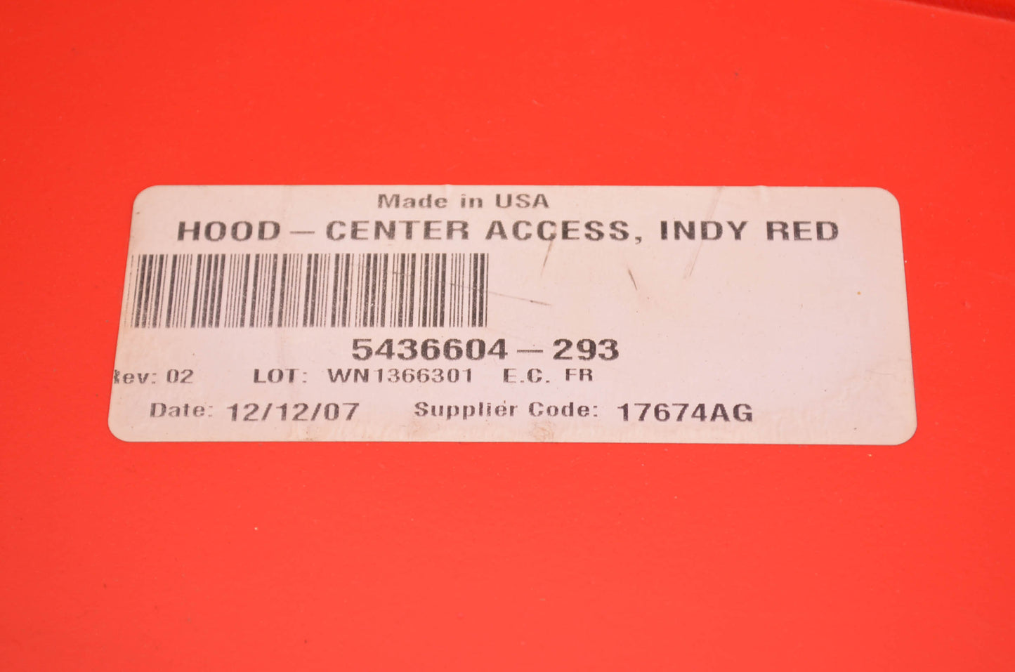 OEM Polaris 5436604-293 Indy Red Hood Access Center NOS