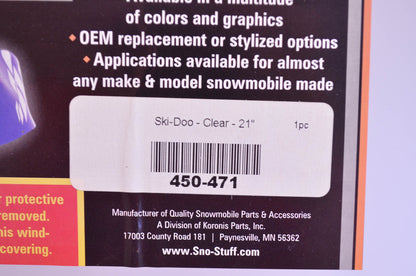 Sno-Stuff 450-471 Clear High 21' Ski-Doo Windshield NOS
