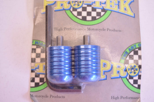 Pro-Tek PBE-40B Kawasaki Blue Solid Bar End Qty 2 NOS