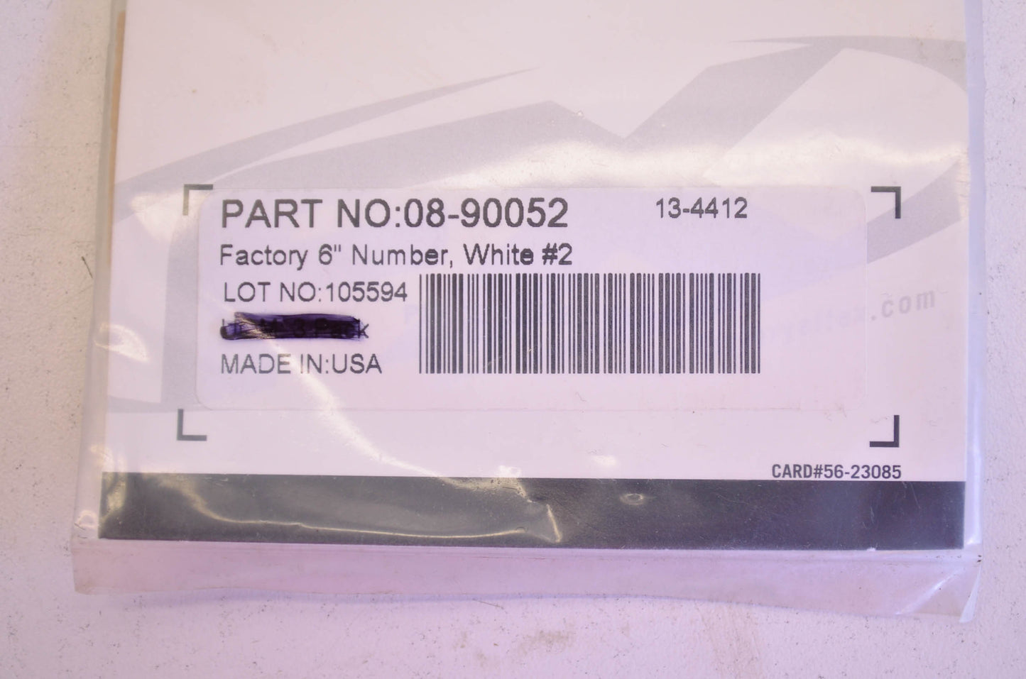6' Factory Number White Decal Kit # 2 NOS