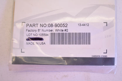 6' Factory Number White Decal Kit # 2 NOS