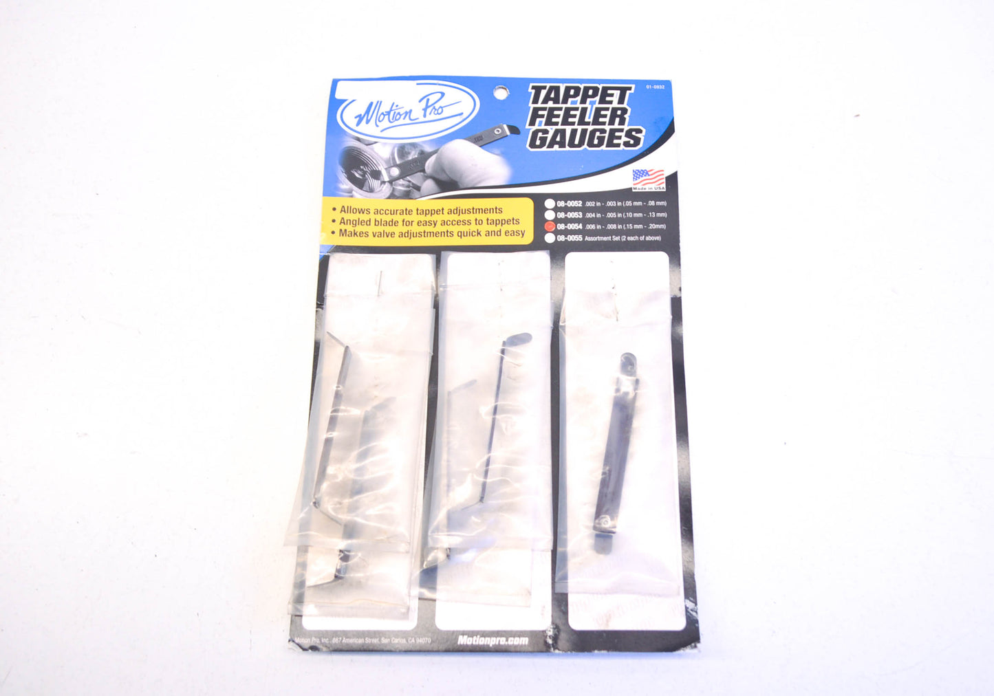 Motion Pro 08-0054 Tappet Feeler Gauge Kit .15-.20mm NOS