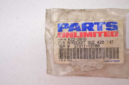 Parts Unlimited K22-2816, 27511-19700 Sprocket 14T NOS