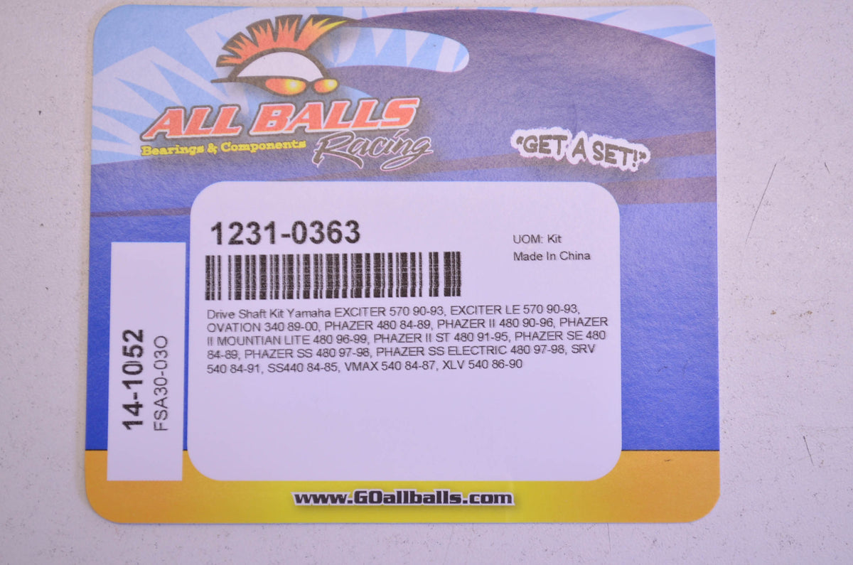 All Balls 1231-0363 Drive Shaft Kit NOS