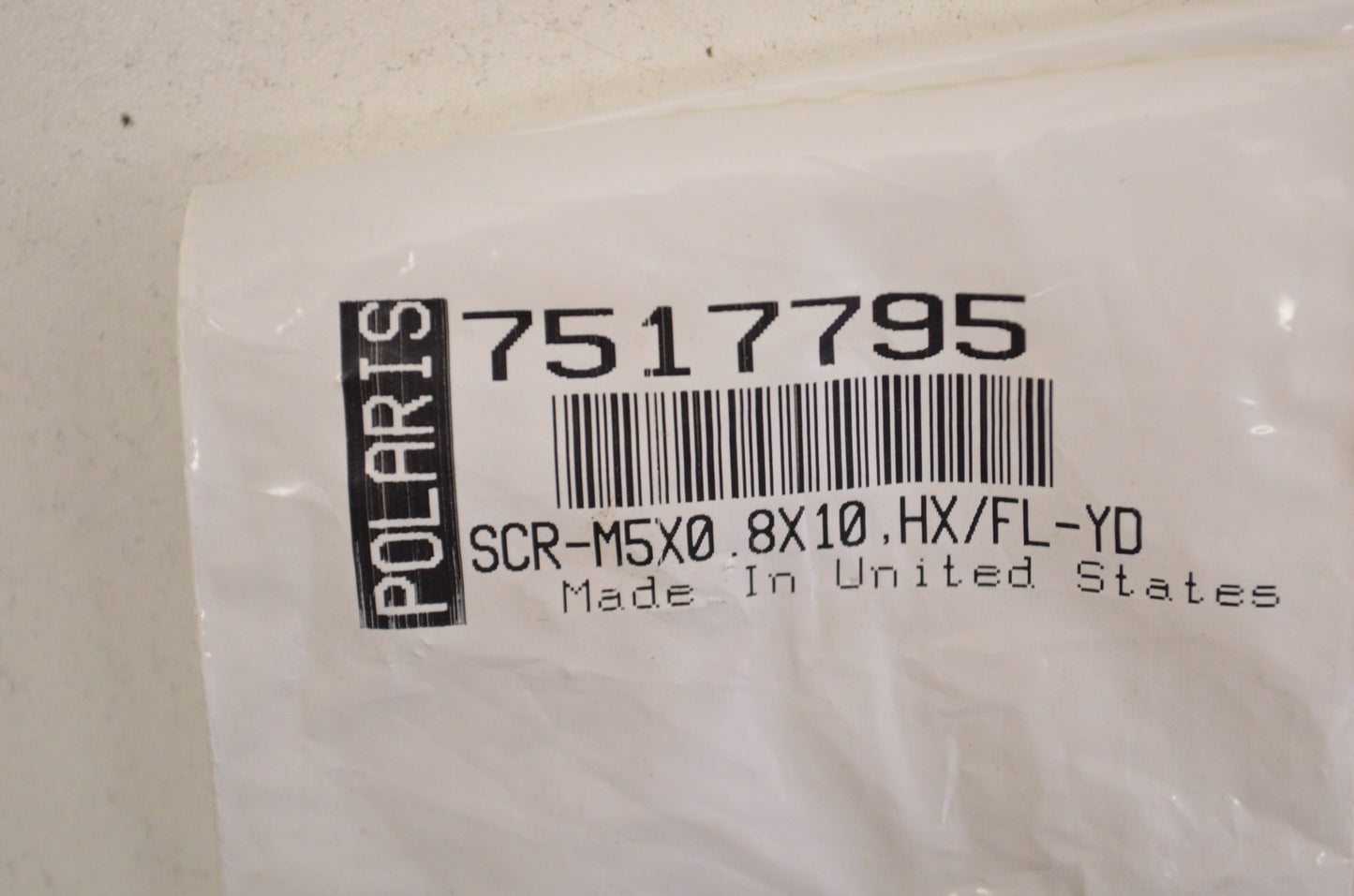 OEM Polaris 7517795 M5X0.8X10 HX/FL-YD Screw NOS