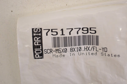 OEM Polaris 7517795 M5X0.8X10 HX/FL-YD Screw NOS