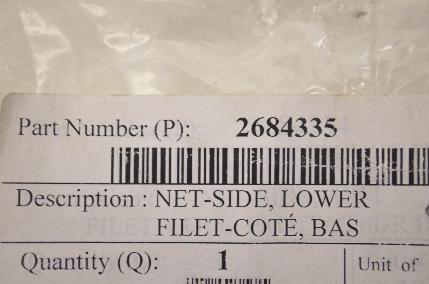 OEM Polaris 2684335 Lower Side Net NOS