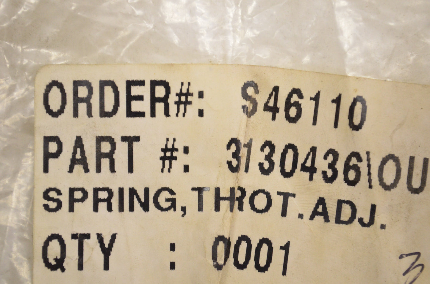 New OEM Polaris Throttle Adjuster Spring NOS