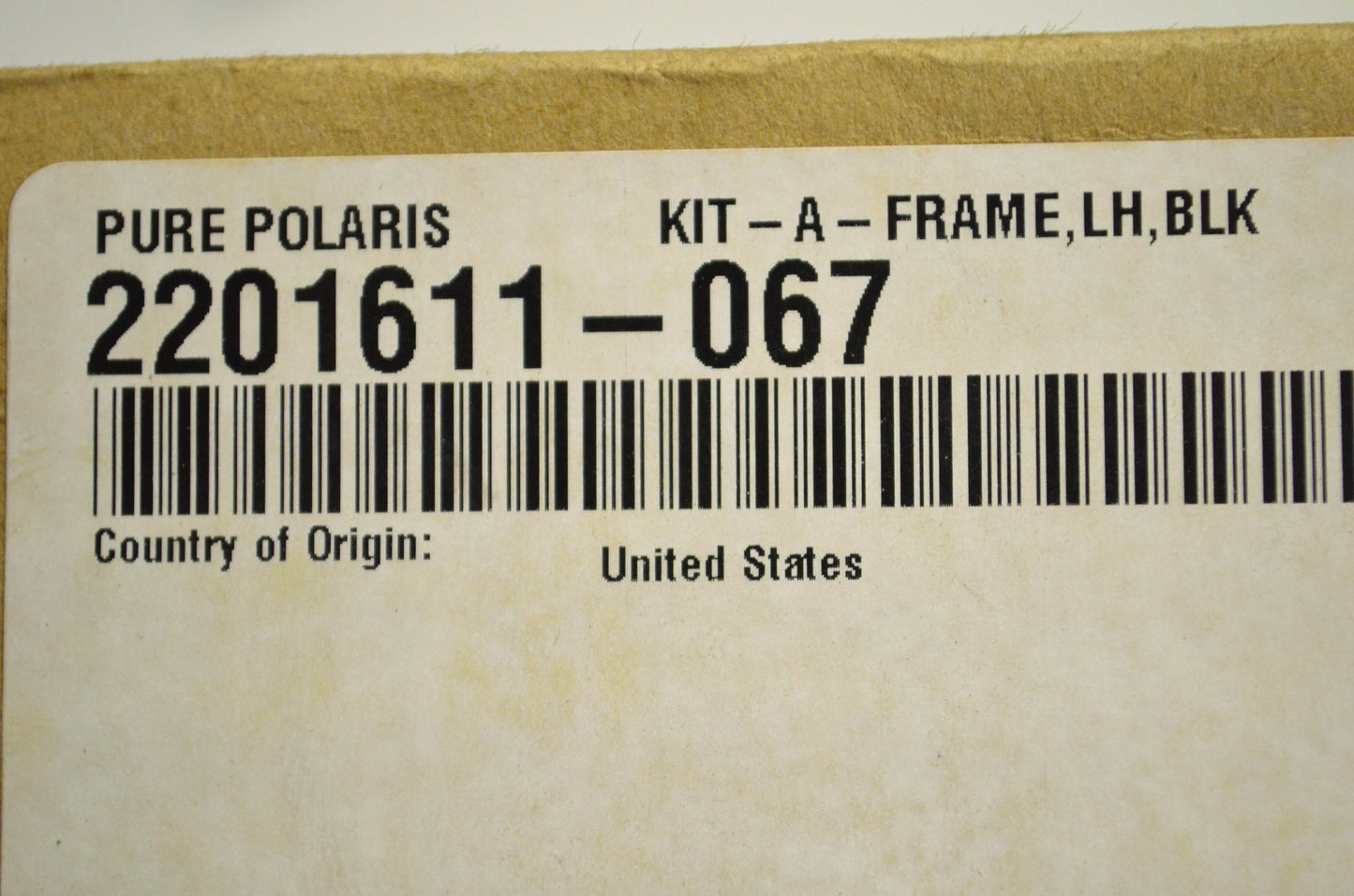 OEM Polaris 2201611-067 Black Left Hand A-Frame Kit NOS