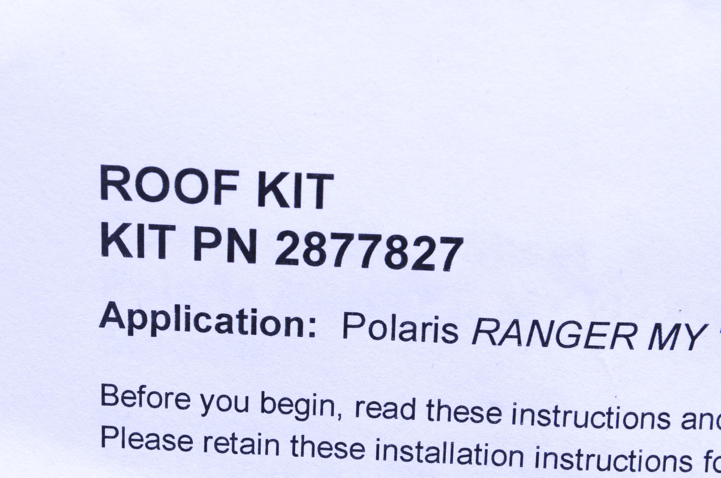 New OEM Polaris Ranger Steel Cab Roof Kit NOS