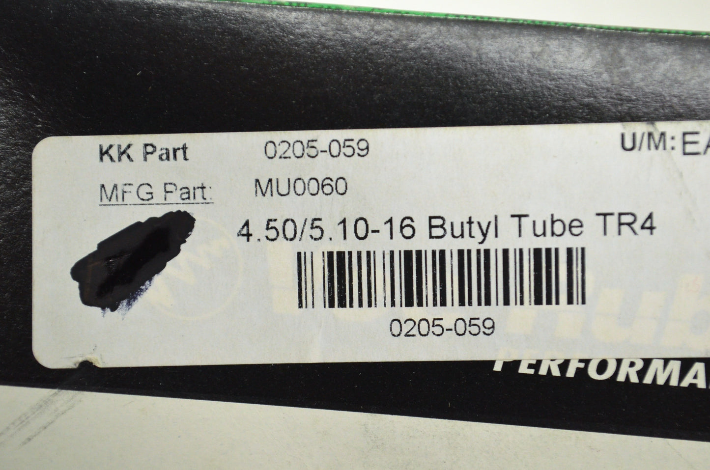 New Vee Rubber Tire Tube 4.50/5.10-16 TR4 NOS