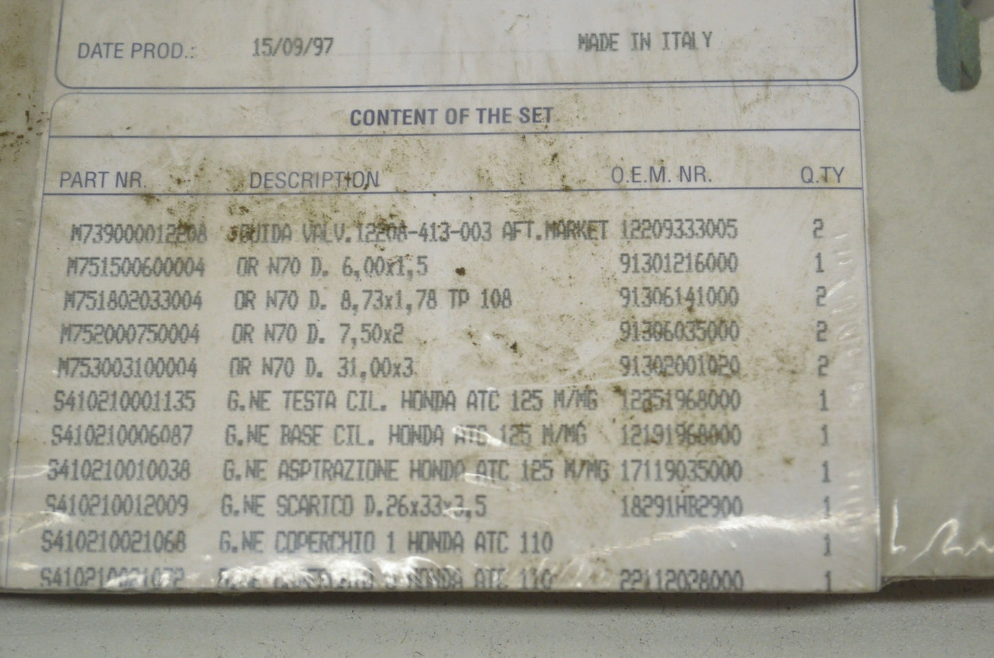 Top End Gasket Kit NOS