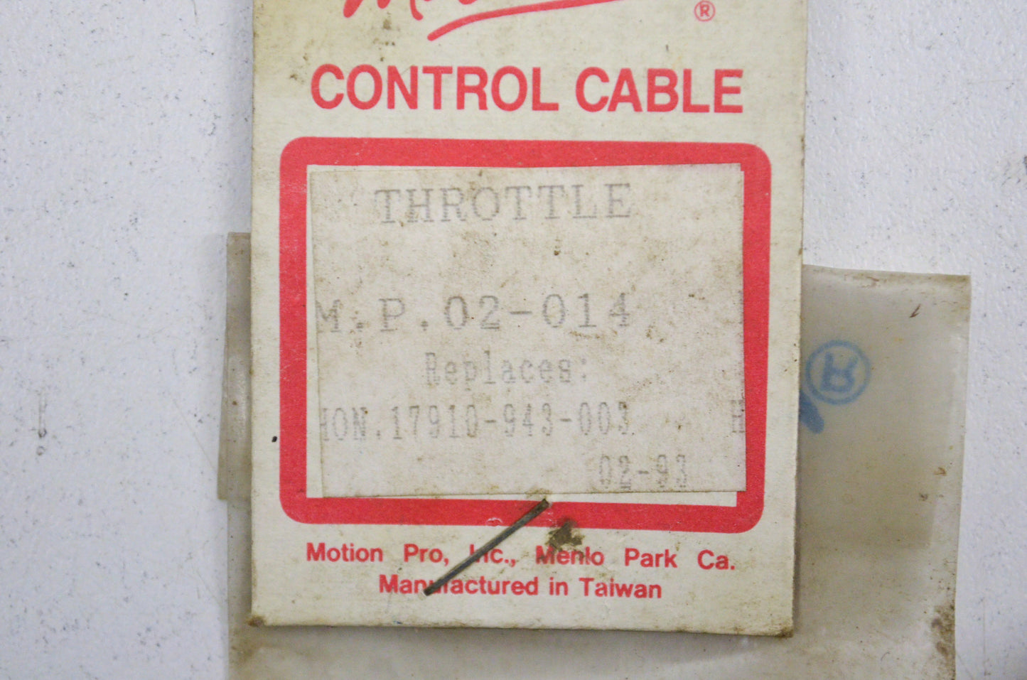 Motion Pro 02-014, 17910-943-003 Honda Throttle Cable NOS