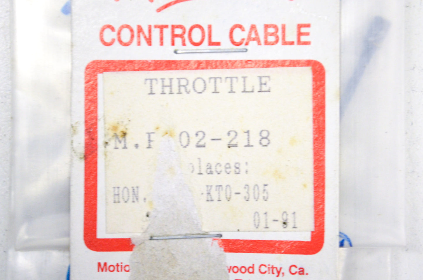 New Motion Pro Honda Throttle Cable NOS