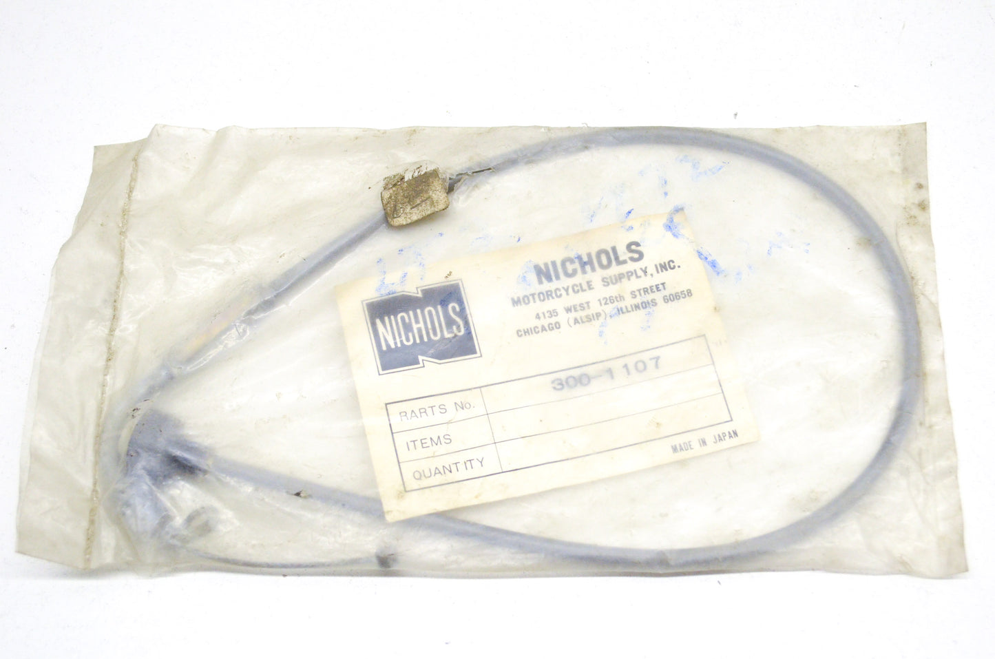 Nichols 300-1107 Control Cable NOS