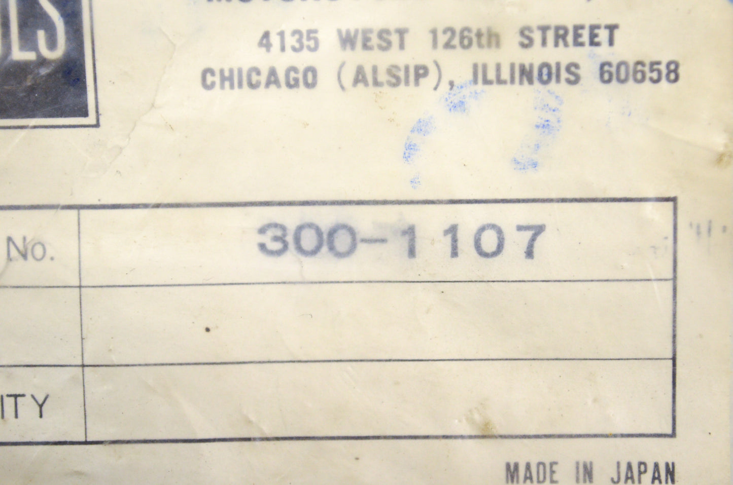Nichols 300-1107 Control Cable NOS
