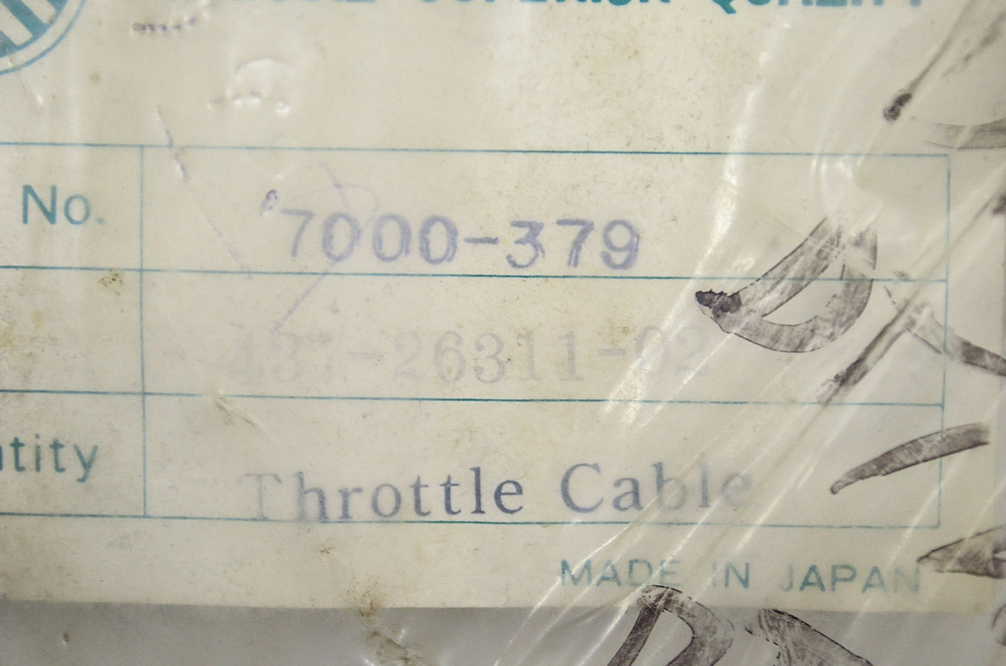 New KK Yamaha Throttle Cable NOS