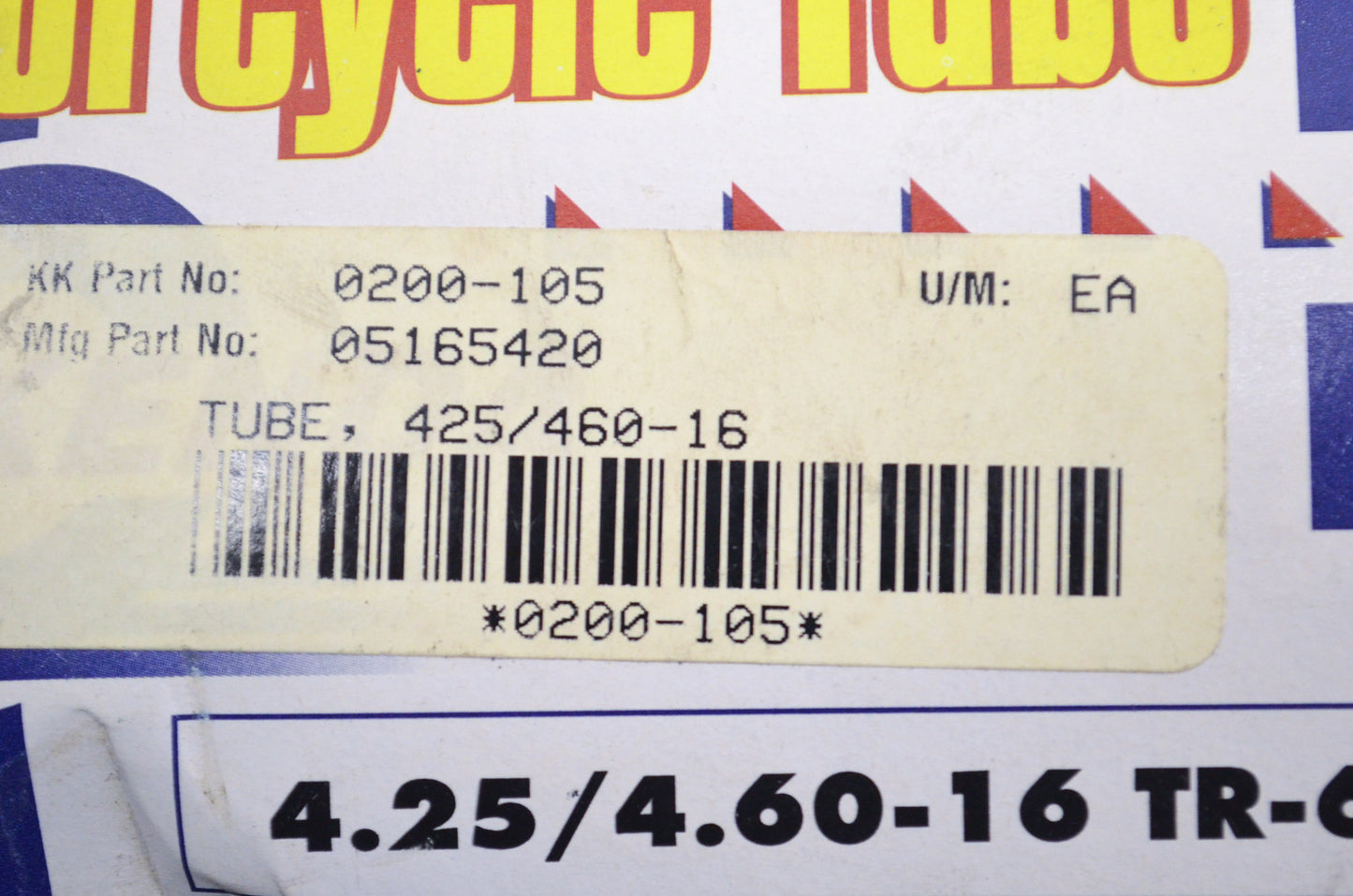 New Kenda Motorcycle Tube 4.25/4.60-16 TR-6 NOS