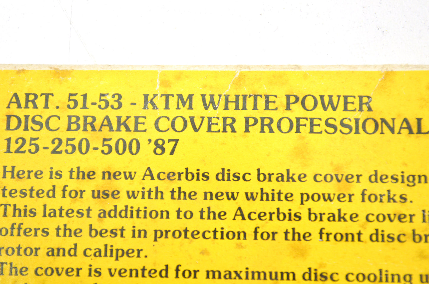 New Acerbis KTM White Disc Break Cover NOS