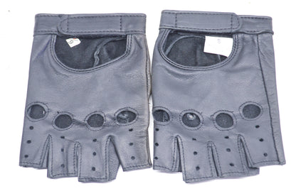 New KK Half-Finger Leather Motorcycle Gloves Small NOS