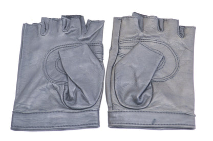 New KK Half-Finger Leather Motorcycle Gloves Small NOS