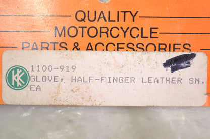New KK Half-Finger Leather Motorcycle Gloves Small NOS