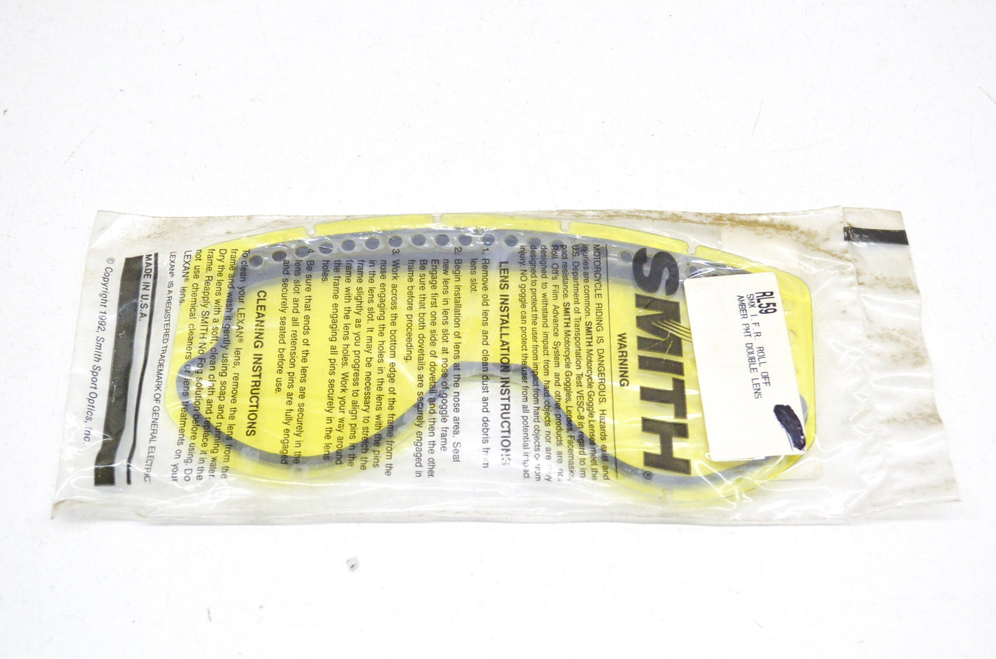 New Smith SMX Double IFR Roll Off Lens Amber NOS
