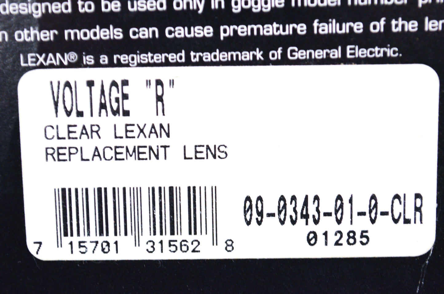 Scott 09-0343-01-0-CLR, 01285, 1200-416 Voltage Replacement Lens Clear NOS