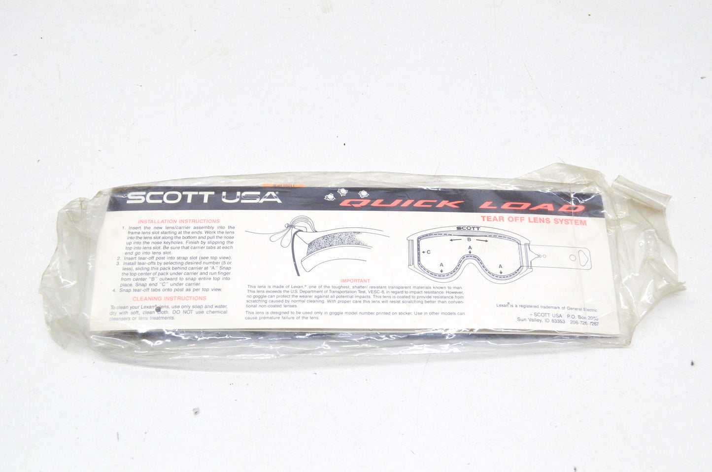 89 Quick Load Tear Off Qty 10 NOS