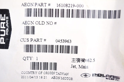 OEM Polaris 453963 Carburetor Main Jet NOS