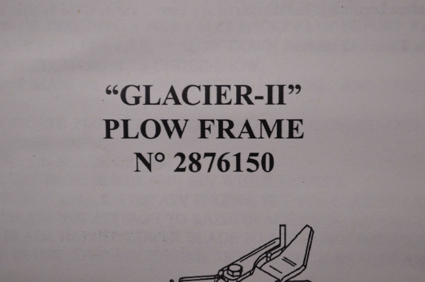 Glacier-II Plow Frame NOS