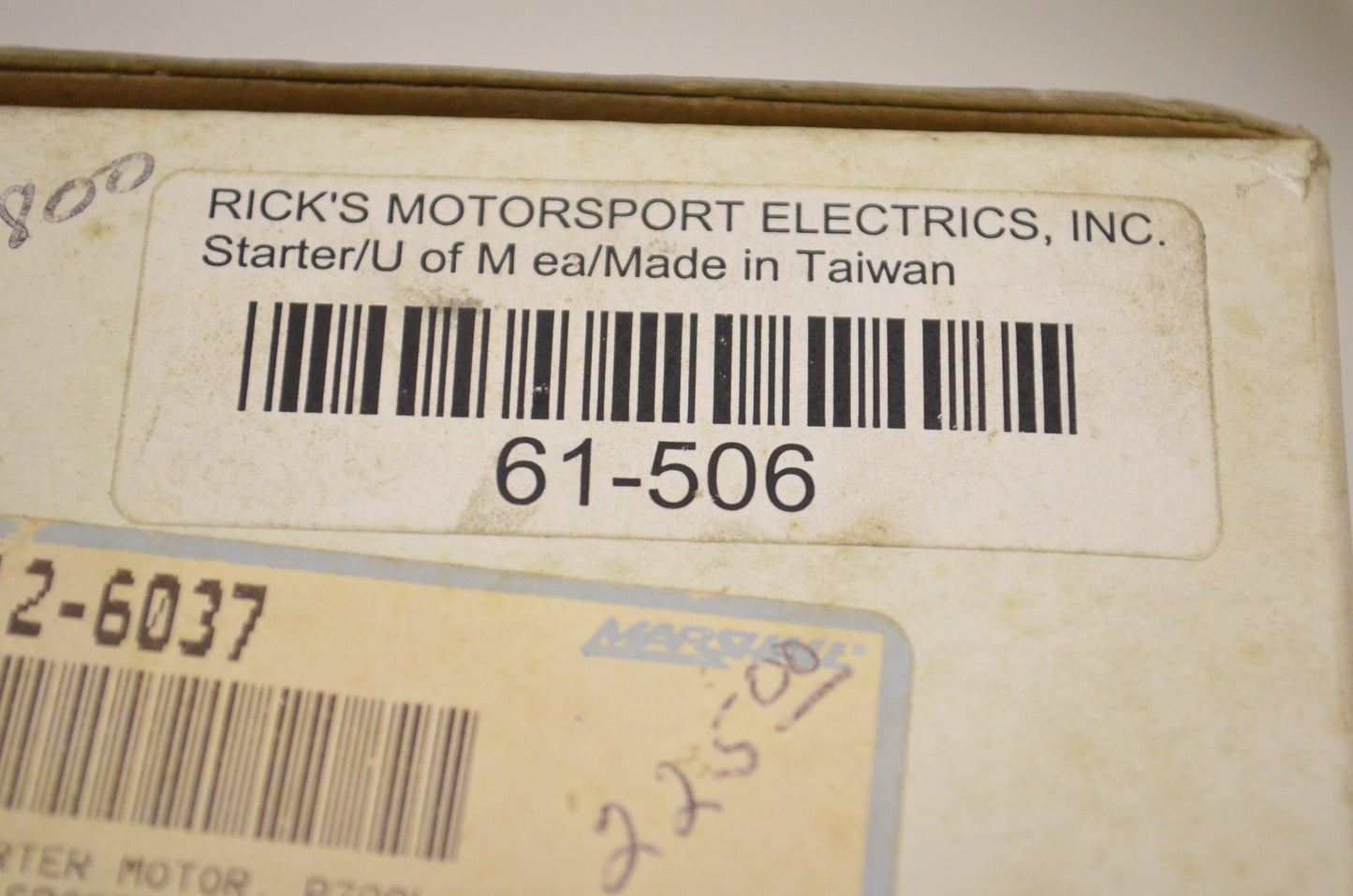 Rick's Motorsport Electrics 61-506, 12-6037 Starter Motor NOS
