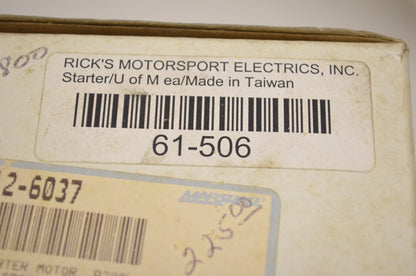 Rick's Motorsport Electrics 61-506, 12-6037 Starter Motor NOS