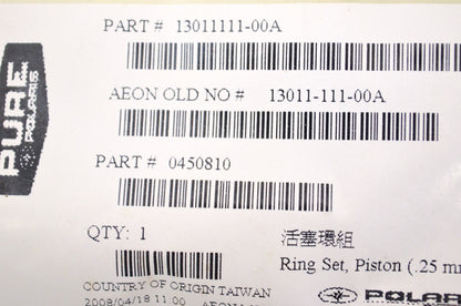 OEM Polaris 450810 Ring Kit 50CC .25MM O/S NOS