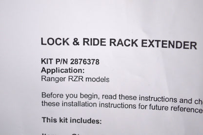 New OEM Polaris Rack Extender Hardware Kit NOS