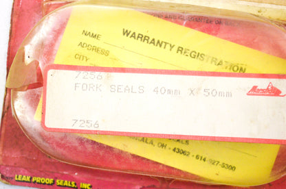 Leak Proof Seals 7256, 4200-167 Fork Seal Kit 40x50 mm NOS